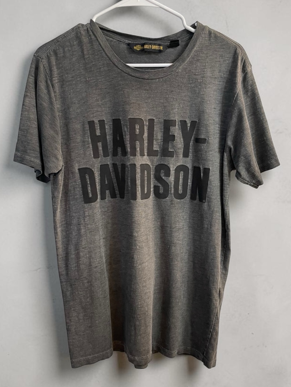Harley Davidson Graphic Tee Gray Biker Streetwear Moto Unisex T Shirt Medium